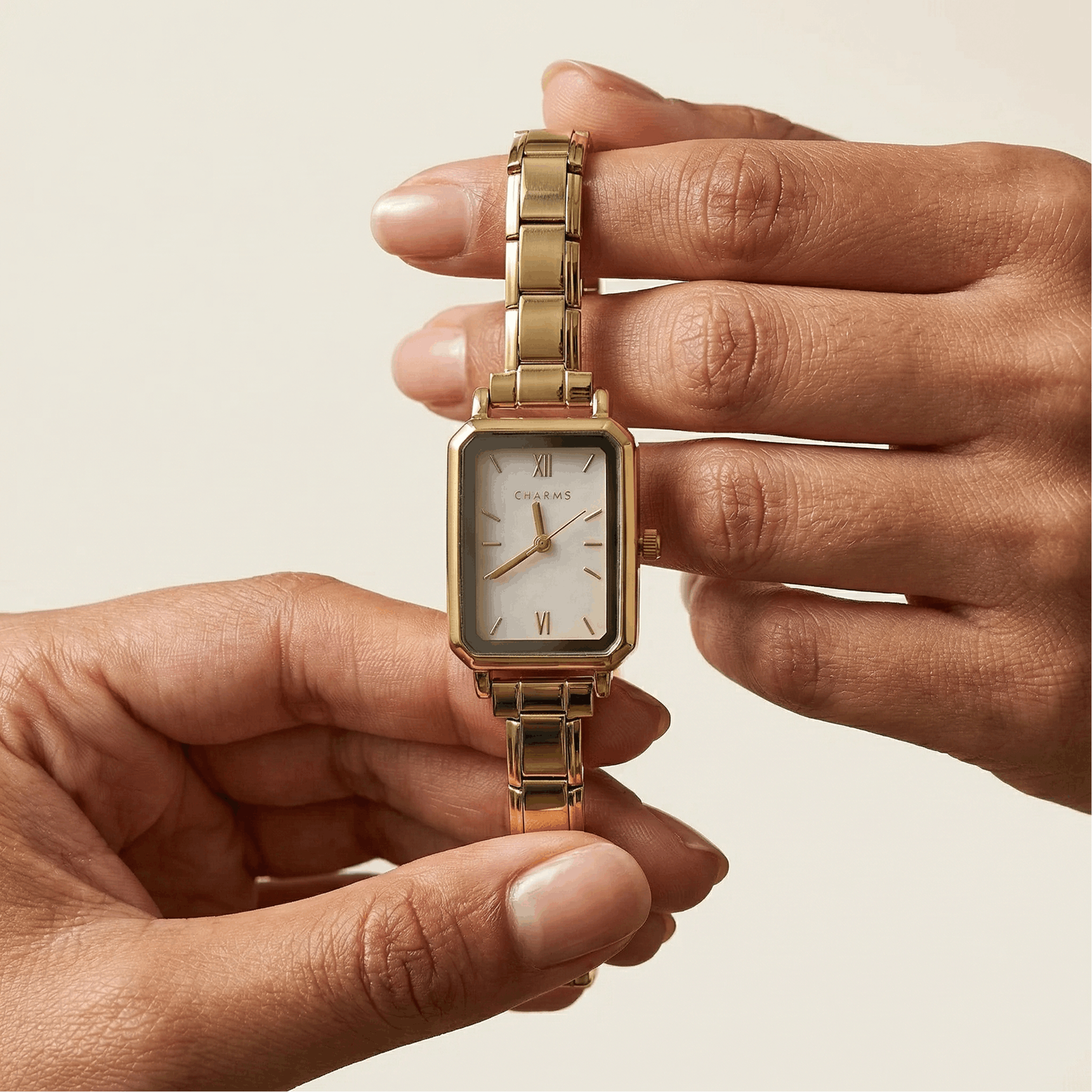 Como – Gold mit weißem Zifferblatt