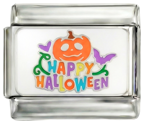 Frohes Halloween mit Kürbis auf Silber