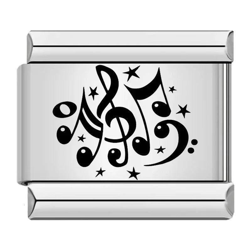 Musical Notes, on Silver - Charms Official