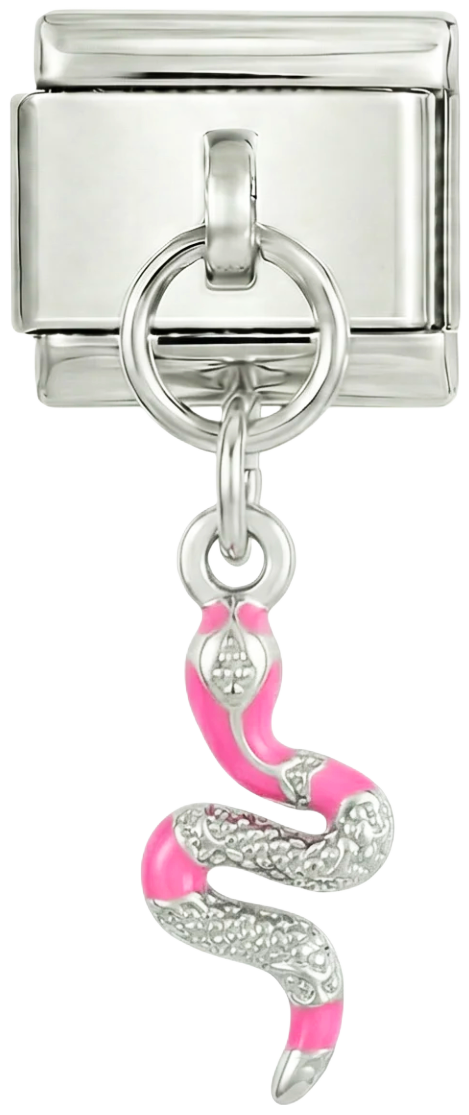 Pink Snake, on Silver - pink-snake-on-silver.png