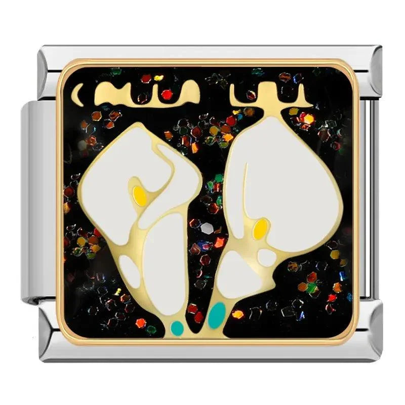 White Datura on Flowers and Black - Charms Official