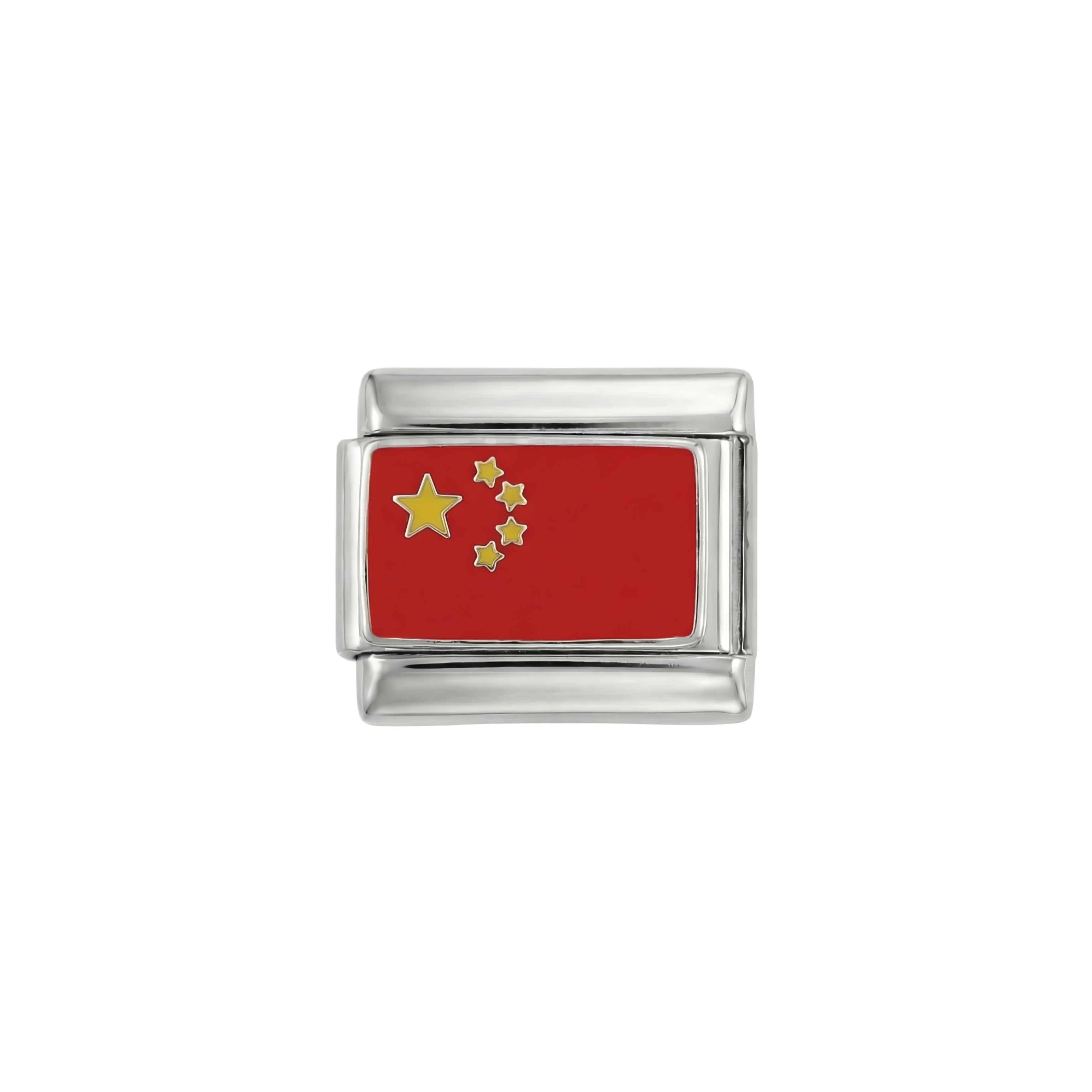 China-Flagge, auf Silber