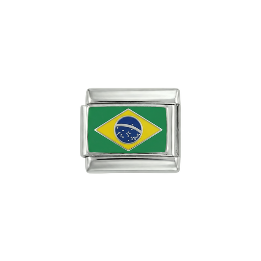 Brasilien-Flagge, auf Silber