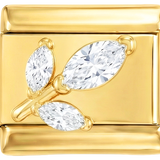 3 rosa Kristalle auf Gold