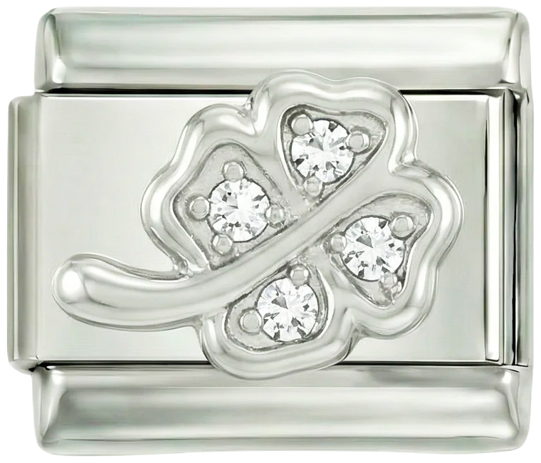 4-leaf Clover and its Stem, in Silver and White Stones - 4-leaf-clover-and-its-stem-in-silver-and-white-stones.png