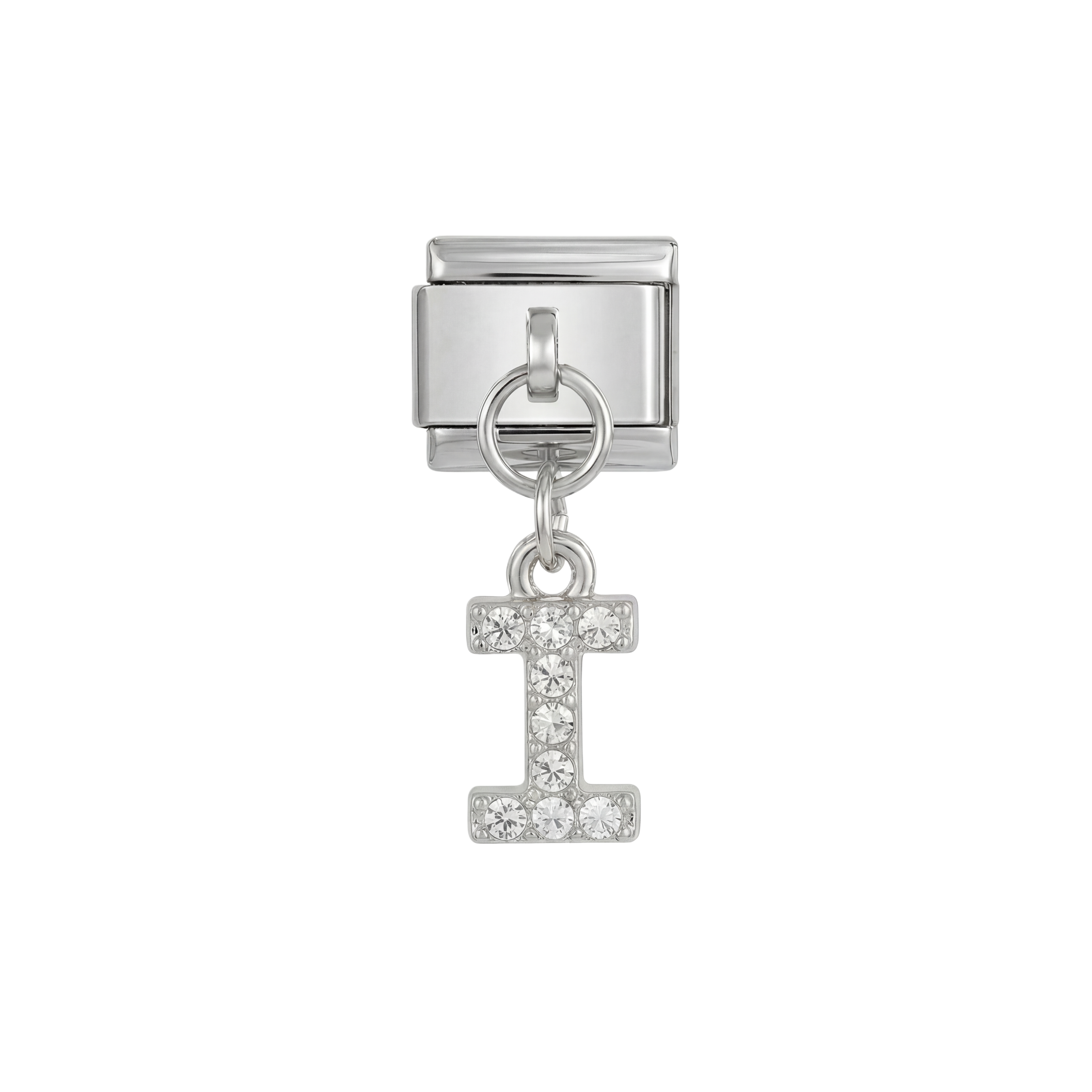 Buchstabe I, hängend, auf Silber