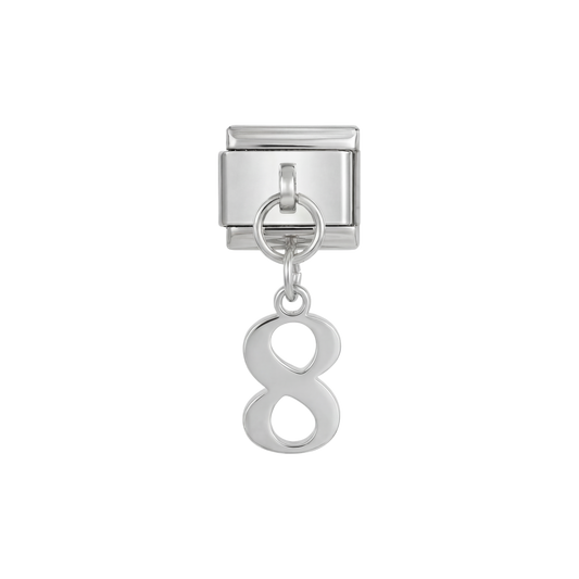 Number 8, Hanging, on Silver