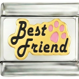 Beste Freunde, in Schwarz mit einer pinken Pfote