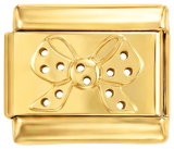 Schleife mit weißen Punkten auf Gold