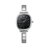 Capri-Uhr, Silber – Edition mit schwarzem Zifferblatt