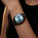 Capri-Uhr, Silber – Edition mit blauem Zifferblatt