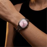 Capri-Uhr, Silber – Edition mit rosafarbenem Zifferblatt