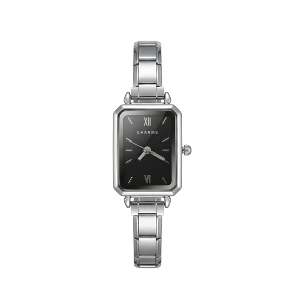Como Uhr Silber – Edition mit schwarzem Zifferblatt