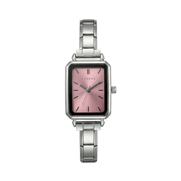 Como Uhr Silber – Edition mit rosafarbenem Zifferblatt