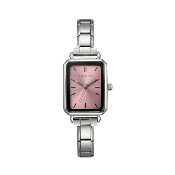 Como Uhr Silber – Edition mit rosafarbenem Zifferblatt