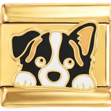 Noch hinzuzufügen - Hund mit aufgestelltem Ohr in Gold