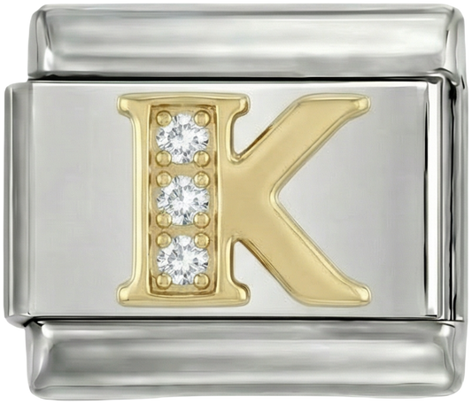 Letter K in Gold with Stones, on Silver - Letter-K-in-Gold-with-Stones-on-Silver.png