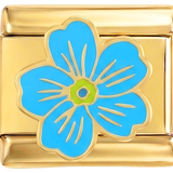 Light Blue Flower on Gold