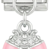 Pink Ladybug with Stones, on Silver - Pink-Ladybug-with-Stones-on-Silver.png