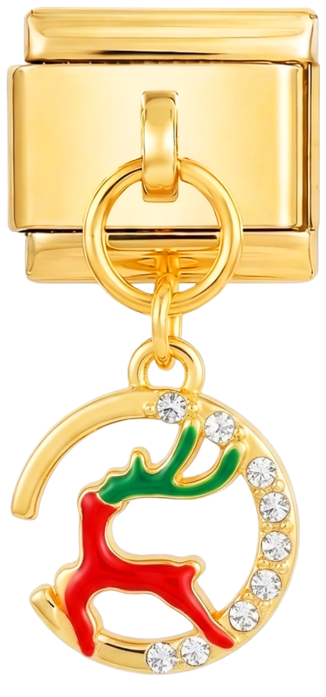 Wird noch hinzugefügt - Rotes Schneerentier mit Steinen