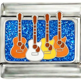 Mehrere Gitarren, auf Silber