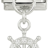 Ship's Helm with Stones, on Silver