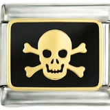 Wird noch hinzugefügt - Totenkopf mit gekreuzten Knochen auf Silber