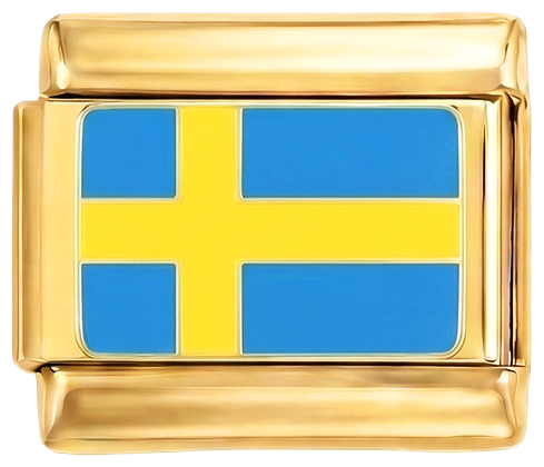 Wird noch hinzugefügt - Schweden-Flagge, auf Gold