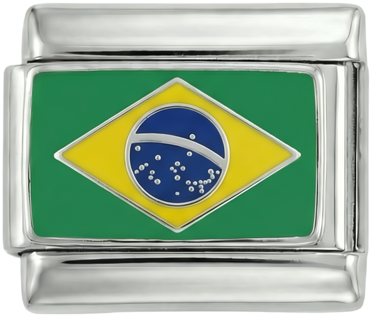Brasilien-Flagge, auf Silber