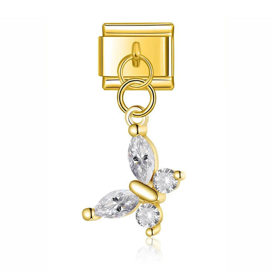 Butterfly with Large Stones, on Gold - Charms Official