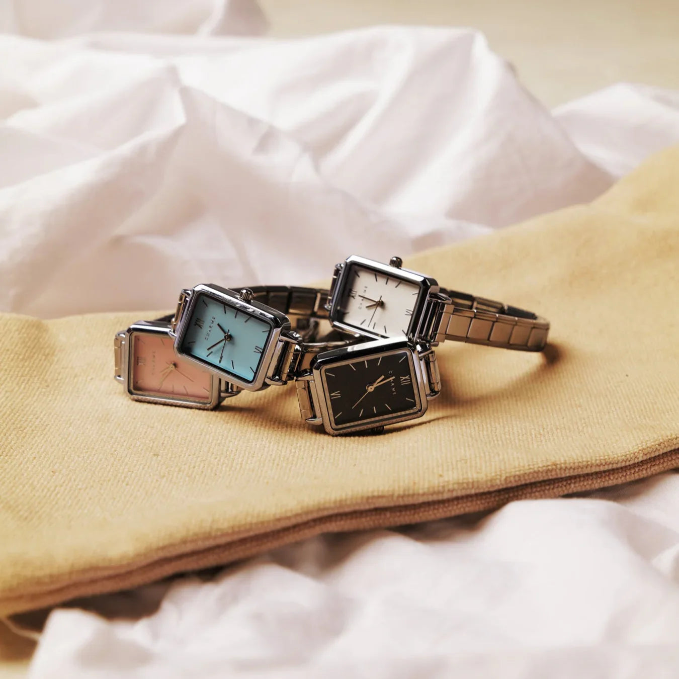 Como – Silber mit blauem Zifferblatt