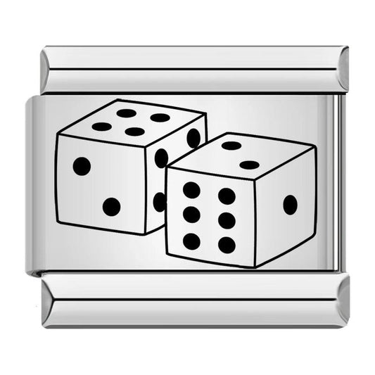 Dice Set, on Silver - Charms Official