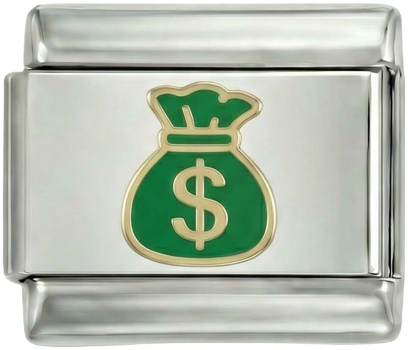 Geldsack, grün und gold