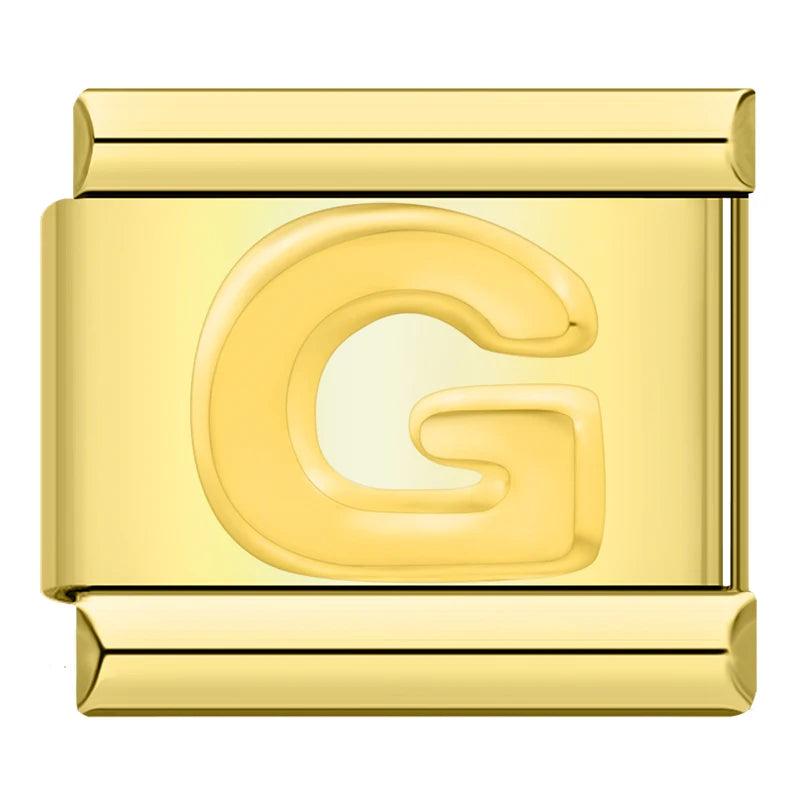 Letter G in Gold, on Gold - Charms Official