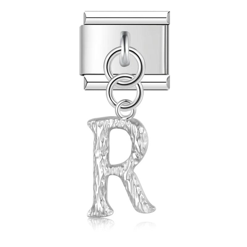 Letter R, Hanging, on Silver - Charms Official