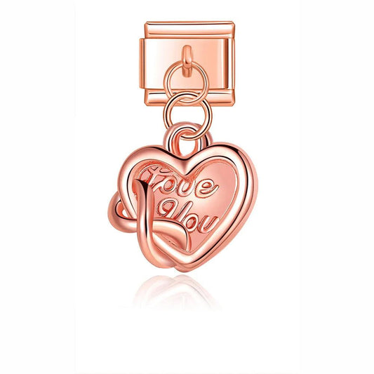 Love You, Infinity, on Rose Gold - Charms Official