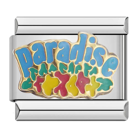 Paradise with Flowers, on Silver - Charms Official
