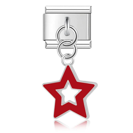 Red Star, on Silver - Charms Official